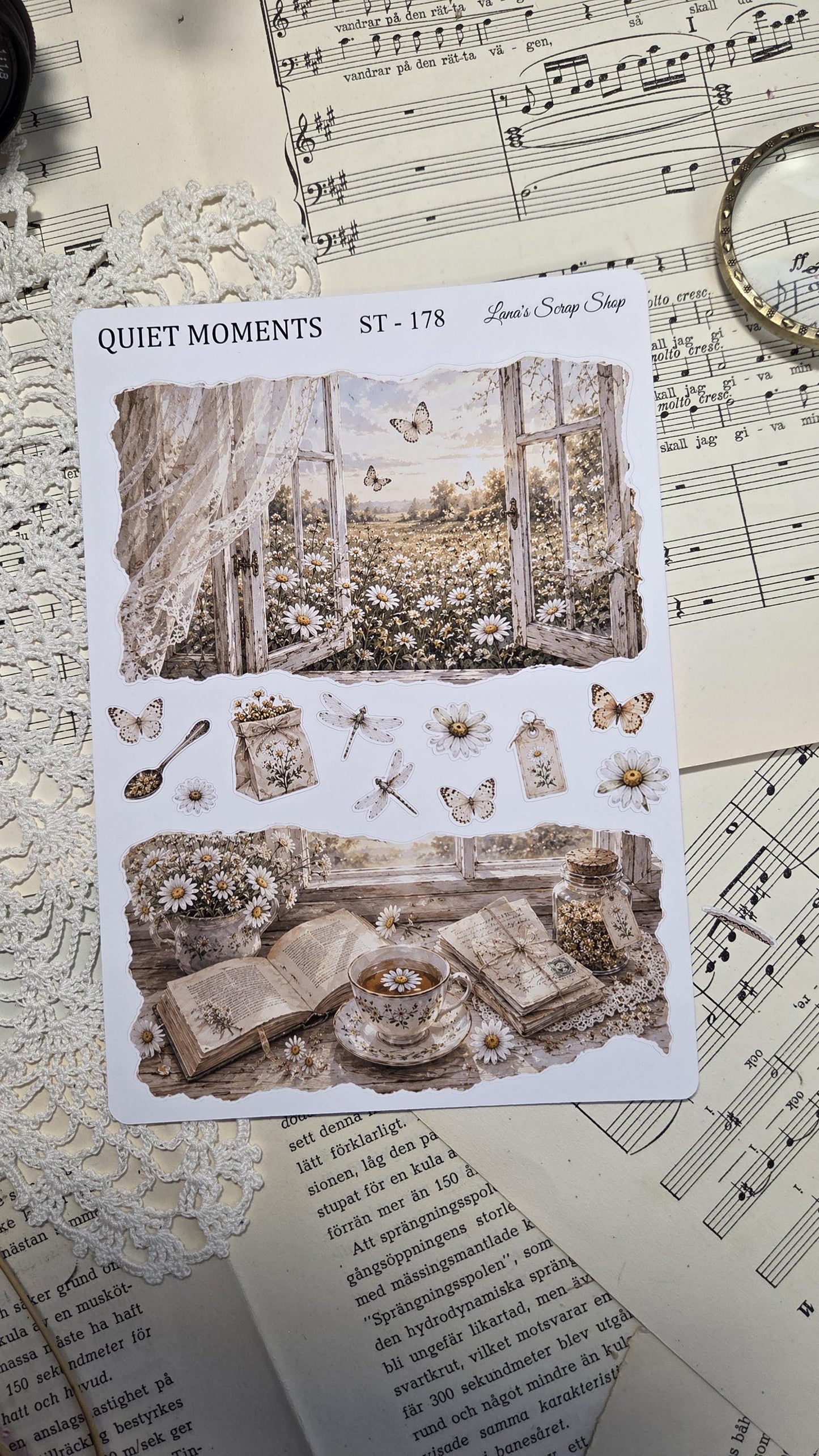 Quiet Moments, ~ A5, Stickers Sheet | Scrapbooking & Journaling