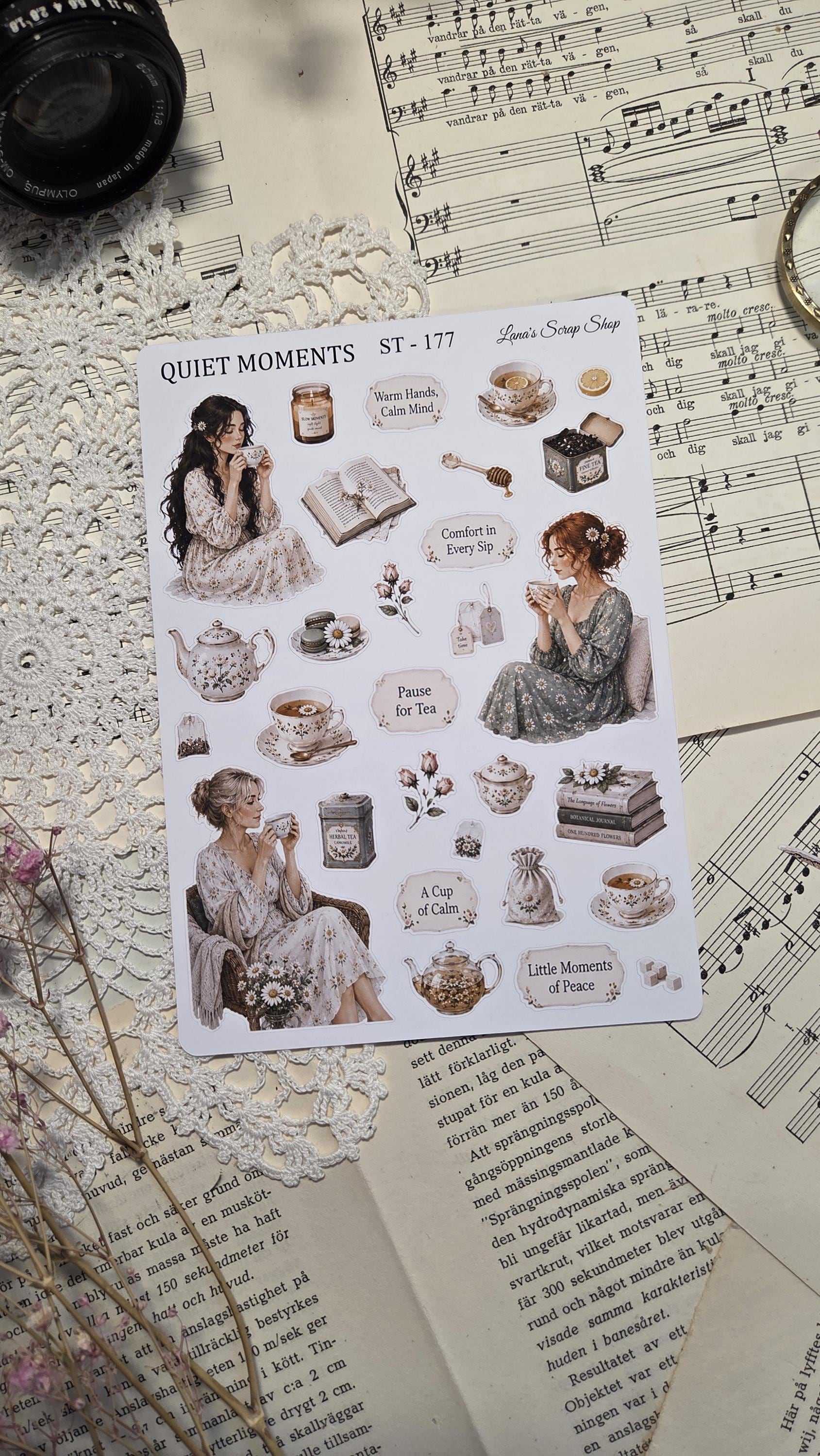 Quiet Moments, ~ A5, Stickers Sheet | Scrapbooking & Journaling