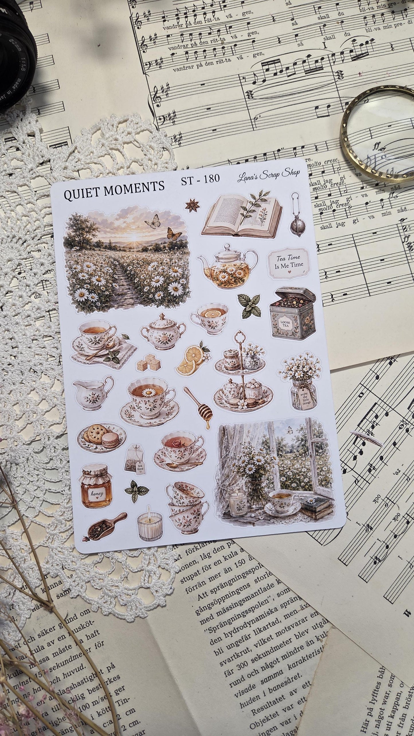 Quiet Moments, ~ A5, Stickers Sheet | Scrapbooking & Journaling
