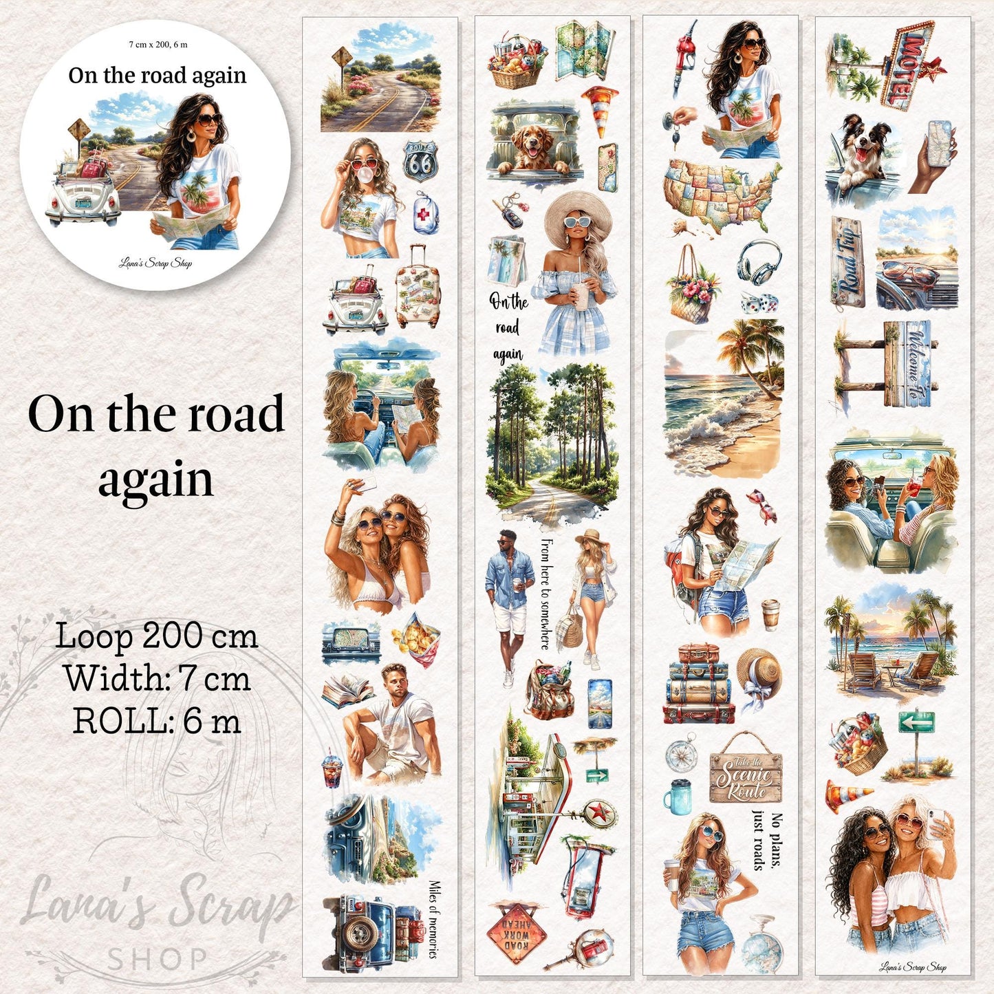 On The Road Again - PET Tape | Scrapbooking & Journaling