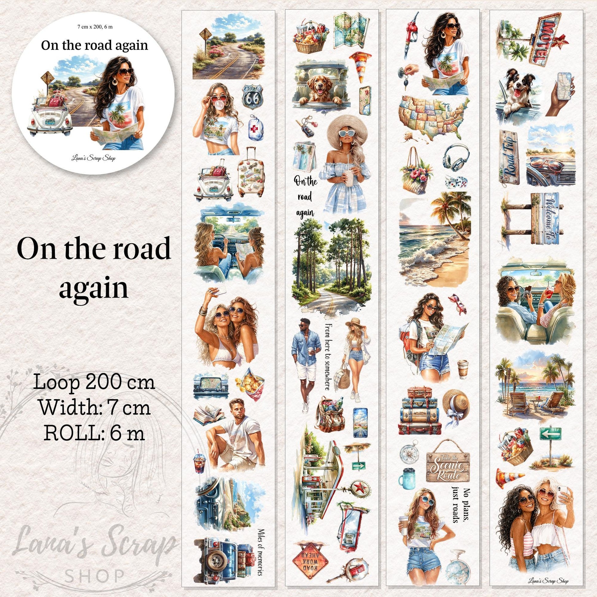 On The Road Again - PET Tape | Scrapbooking & Journaling