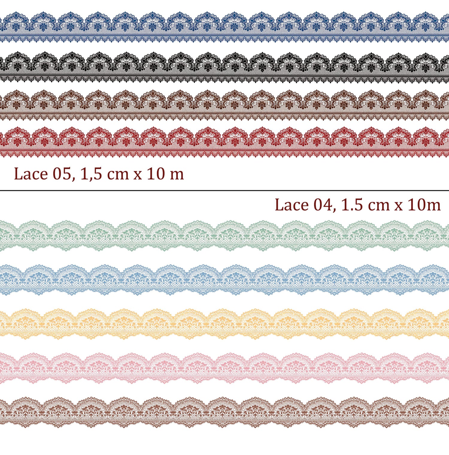 Lace 04, 1,5 cm wide - WASHI Tape | Scrapbooking & Journaling