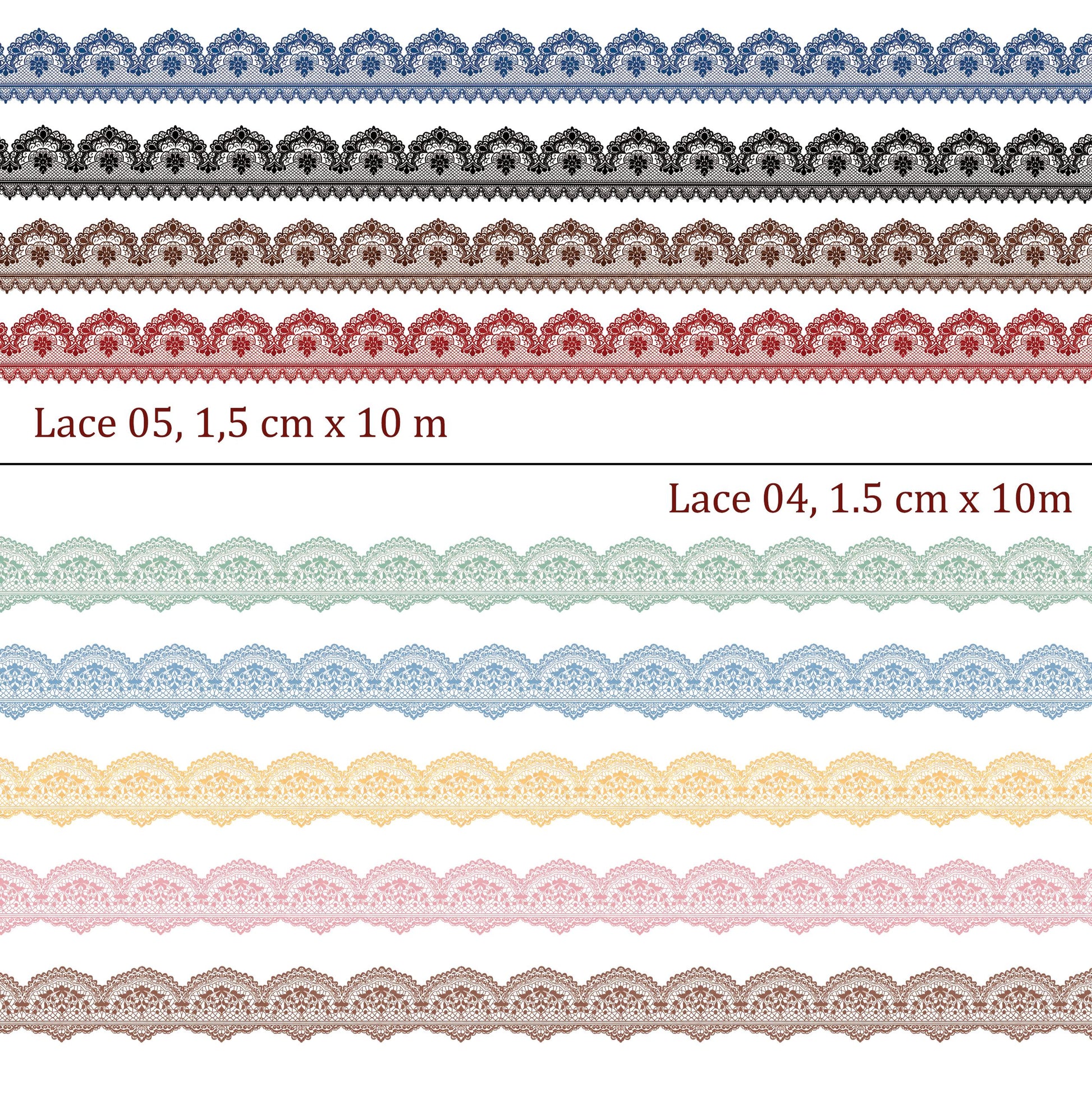 Lace 04, 1,5 cm wide - WASHI Tape | Scrapbooking & Journaling