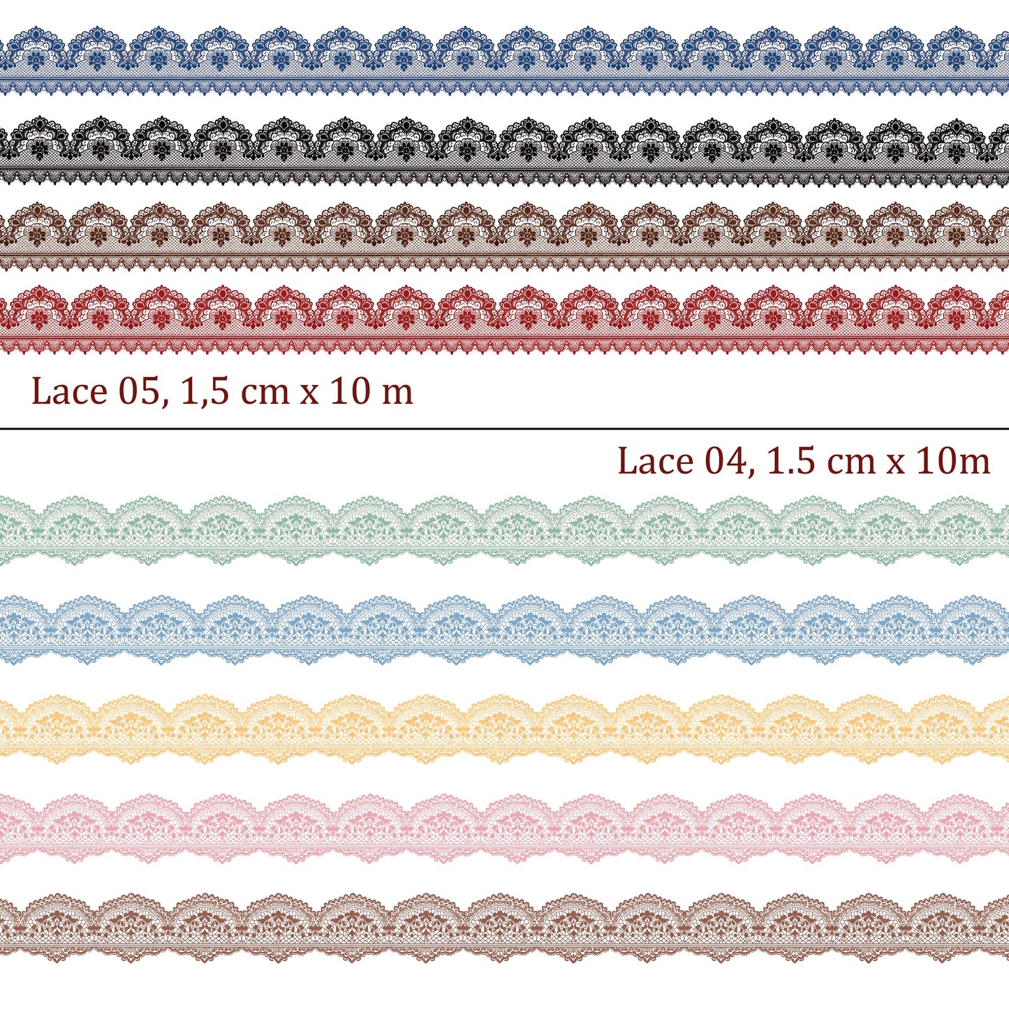 Lace 05, 1,5 cm wide - WASHI Tape | Scrapbooking & Journaling