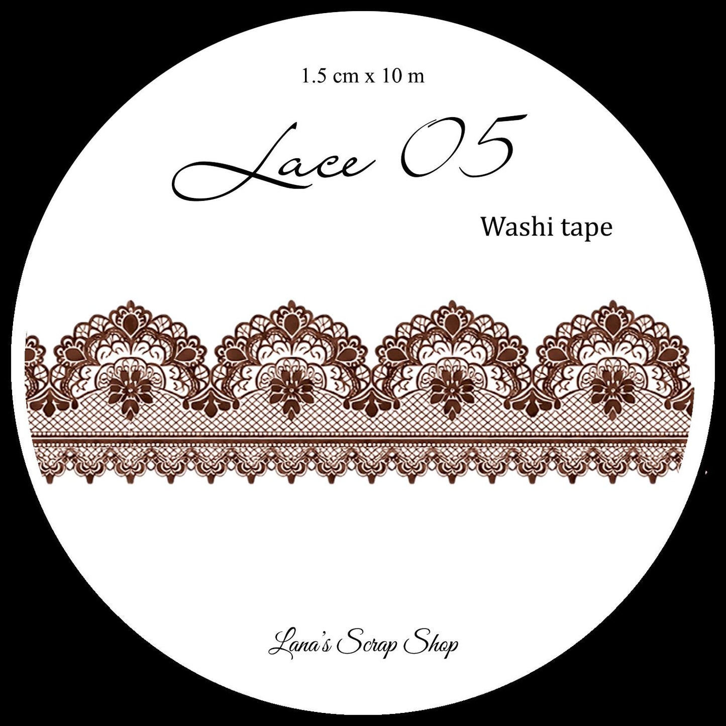 Lace 05, 1,5 cm wide - WASHI Tape | Scrapbooking & Journaling