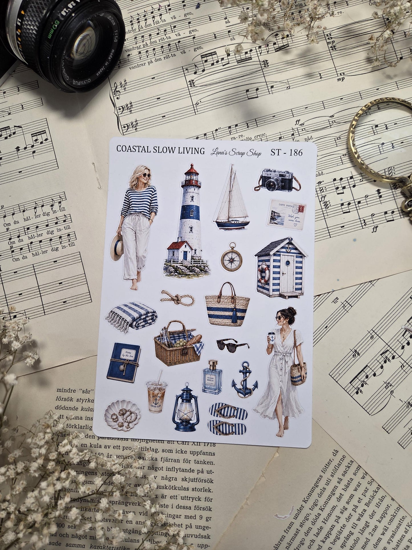 Coastal Slow Living, ~ A5, Stickers Sheet | Scrapbooking & Journaling