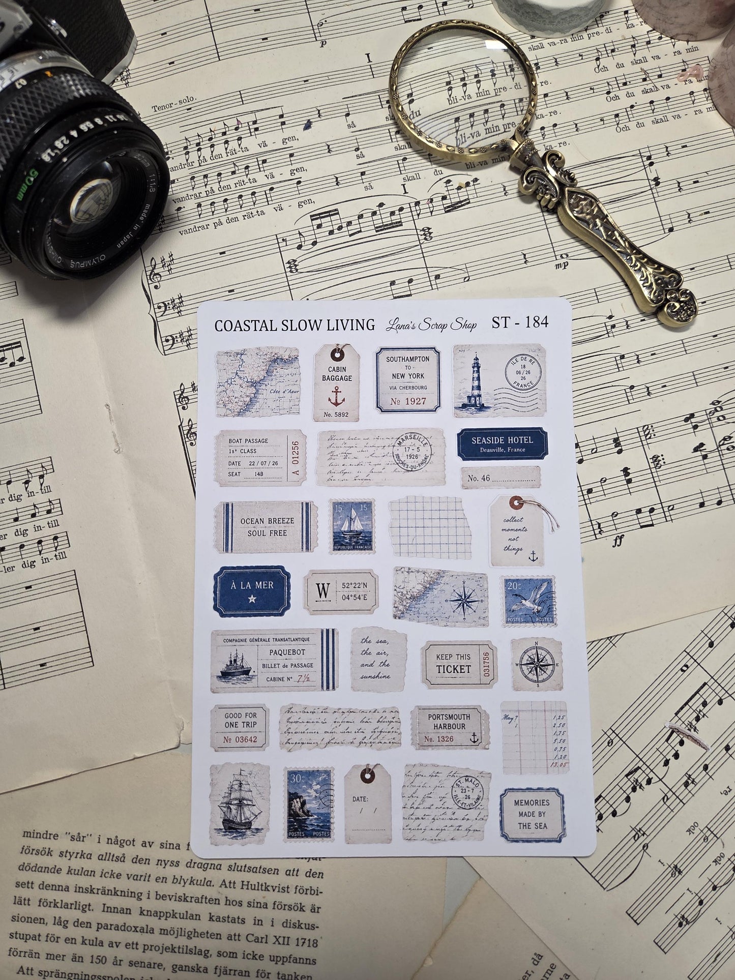 Coastal Slow Living, ~ A5, Stickers Sheet | Scrapbooking & Journaling