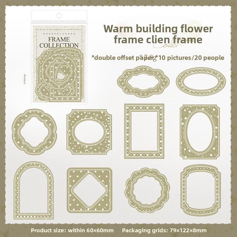 Box Art Vintage Border Stickers – 20 Pieces