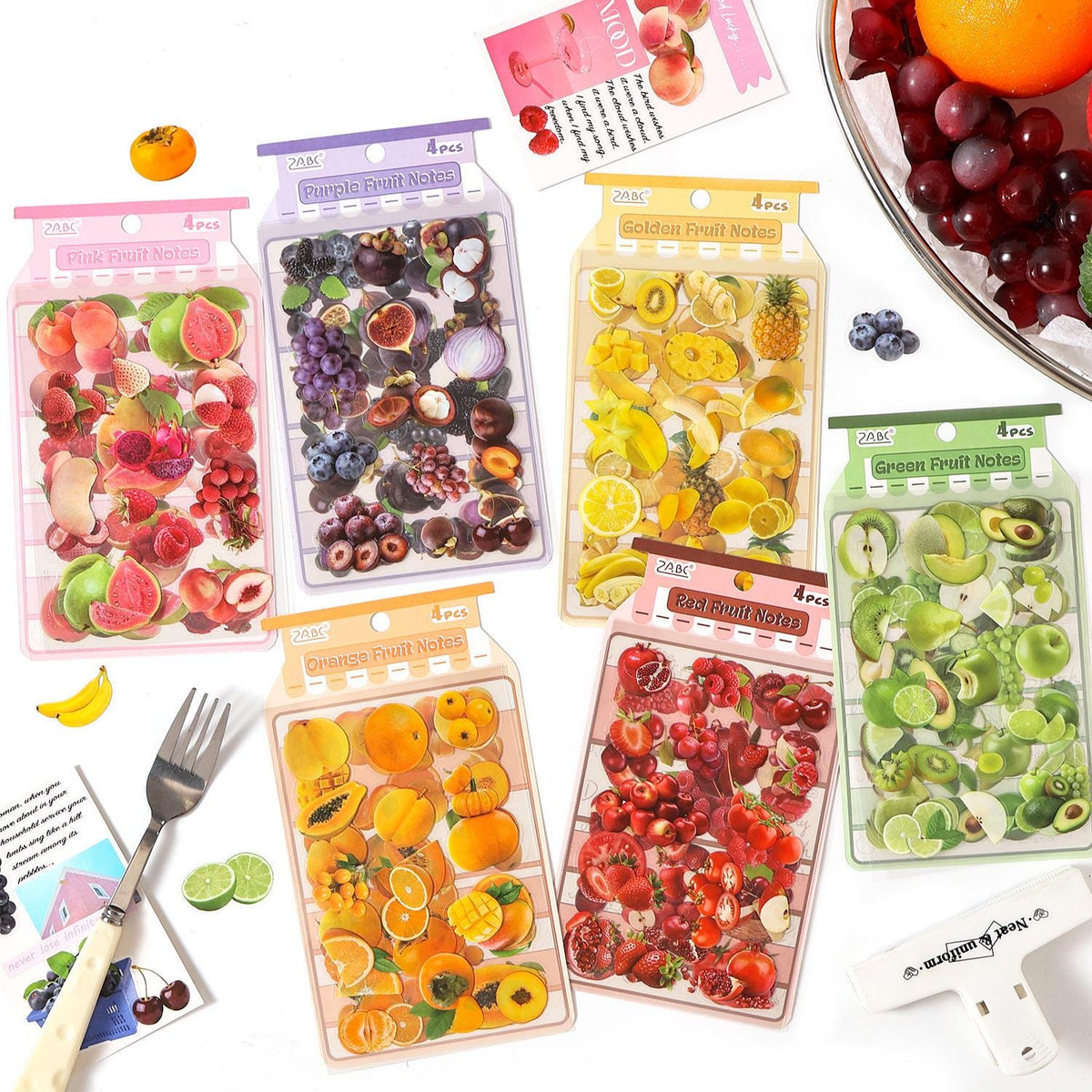 Fruit Fun Cute PET Stickers – 4 Pieces