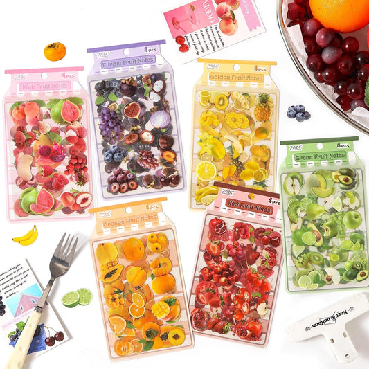 Fruit Fun Cute PET Stickers – 4 Pieces