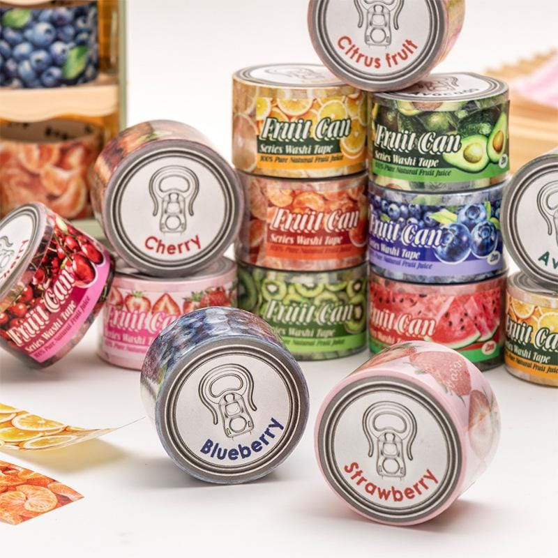 Canned Fruit Retro Washi Tape