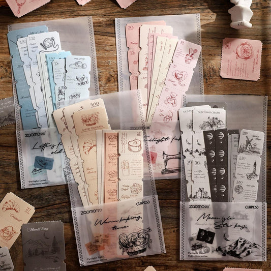 Twilight Tag Collage Sticker Strips – 10 Pieces