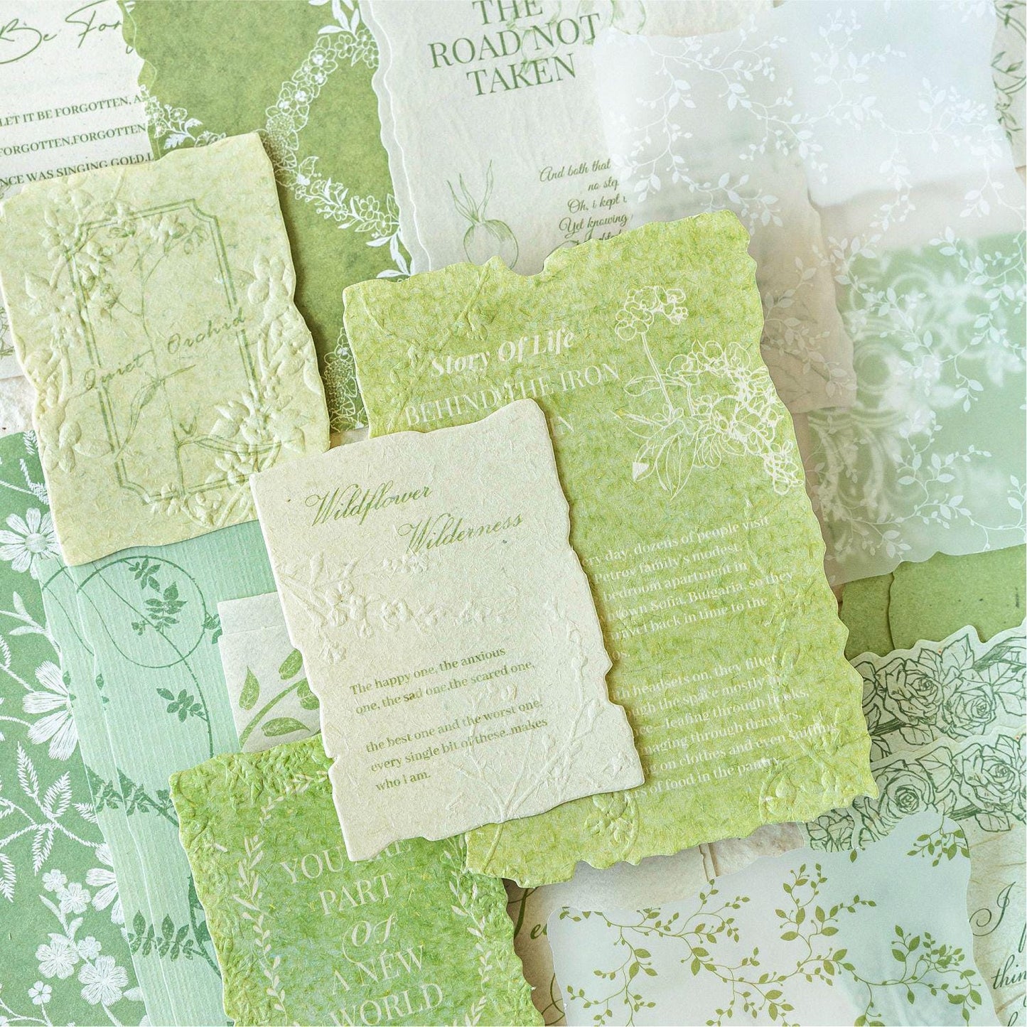 Flower Branch Paper Stickers, 30 pcs