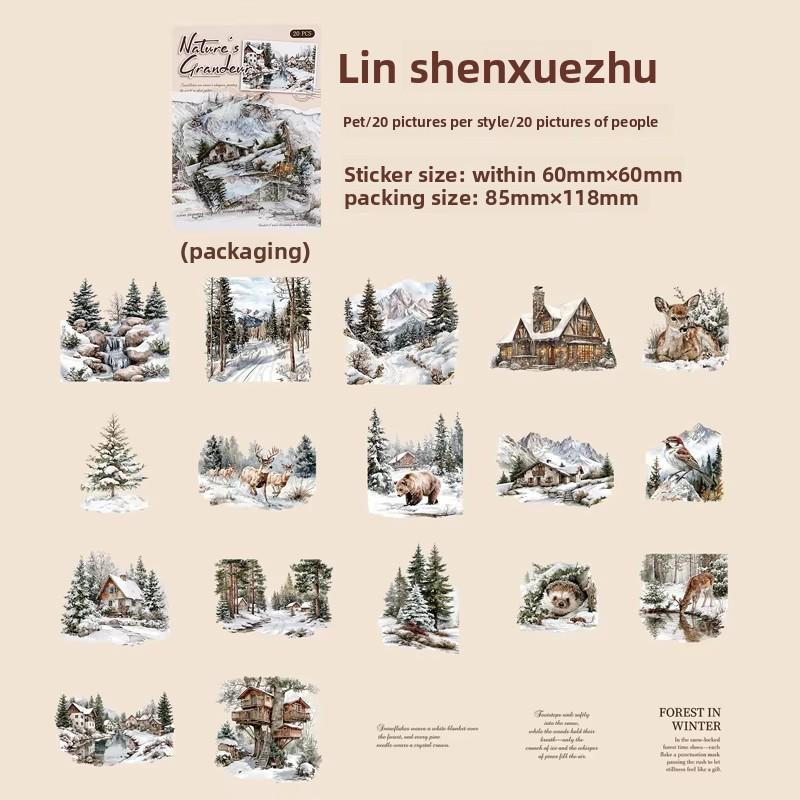 PET STICKERS: Landscape, 30 pcs/pack