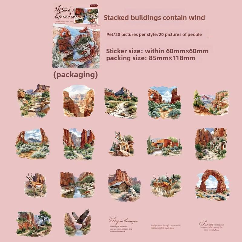 PET STICKERS: Landscape, 30 pcs/pack