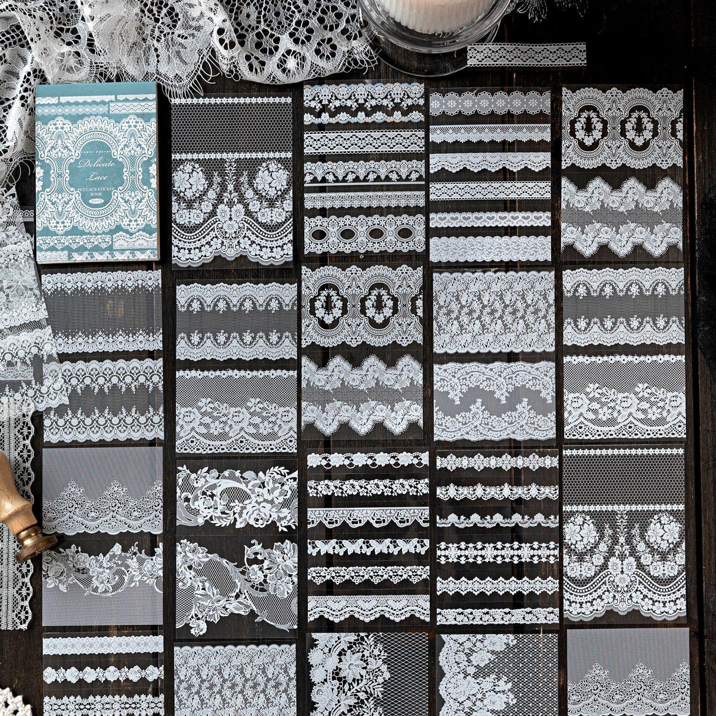 PET STICKERS: Book Lace Museum, 30 Sheets