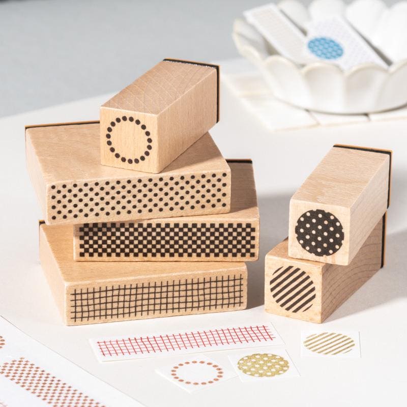 Geometric Aesthetics Wooden Rubber Stamp