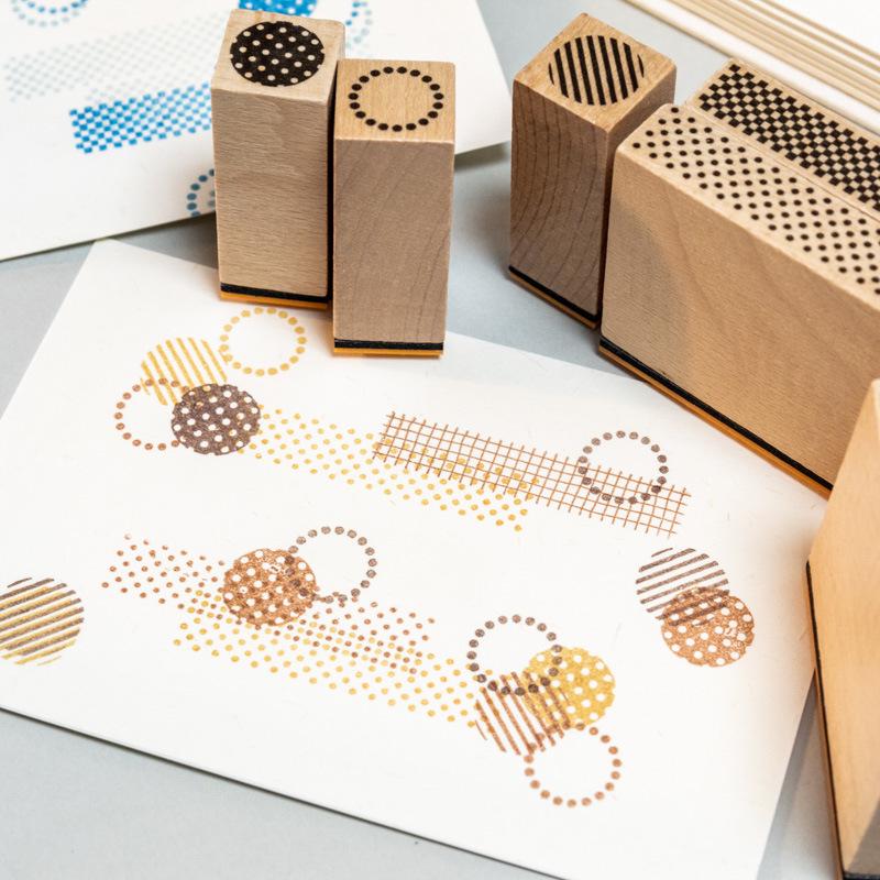Geometric Aesthetics Wooden Rubber Stamp