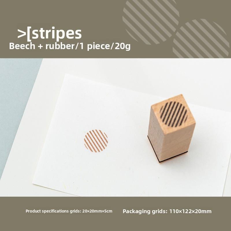 Geometric Aesthetics Wooden Rubber Stamp