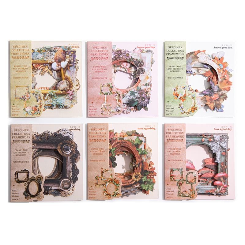 Collectible Specimen Vintage Paper Frames – 10 Pieces