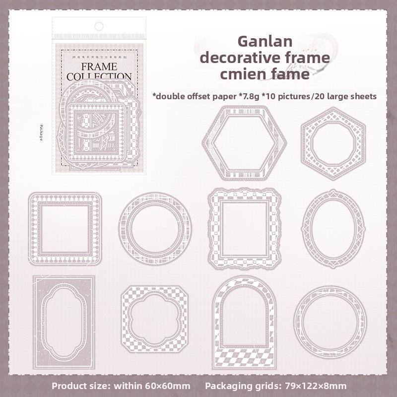 Box Art Vintage Border Stickers – 20 Pieces