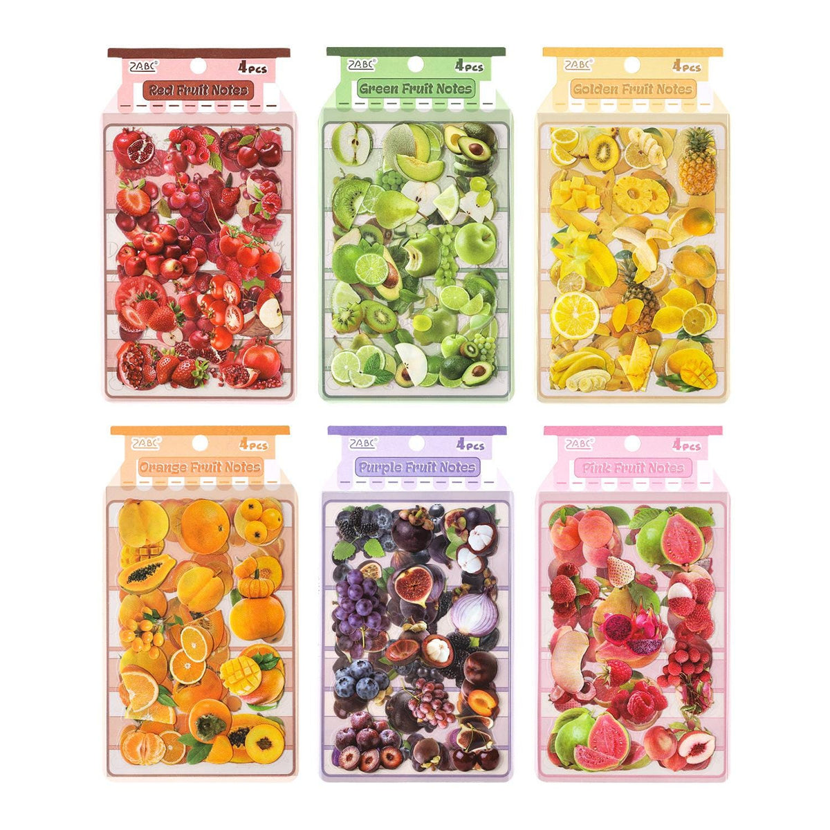 Fruit Fun Cute PET Stickers – 4 Pieces
