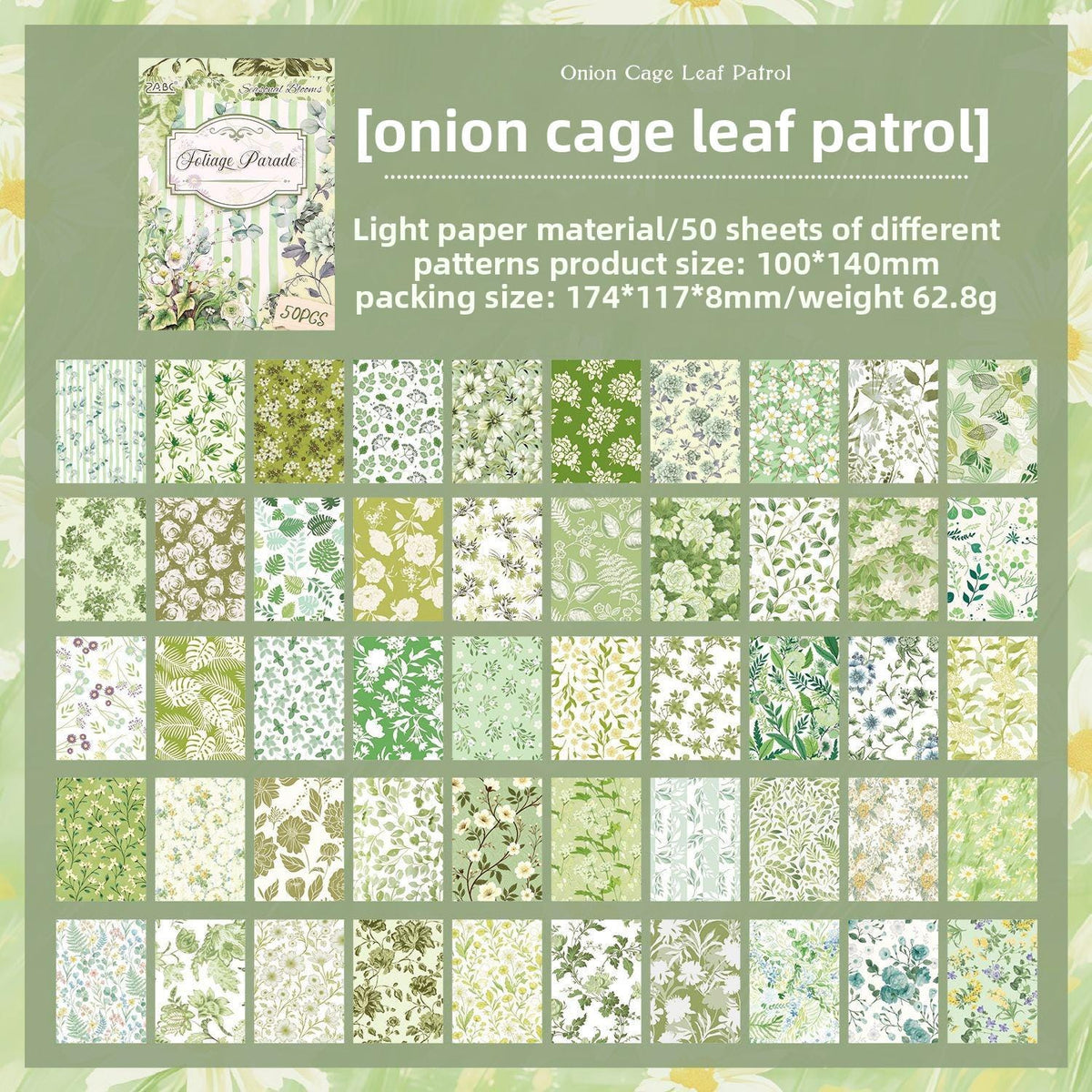 Seasonal Blooms Floral Paper Ephemera – 50 Pieces