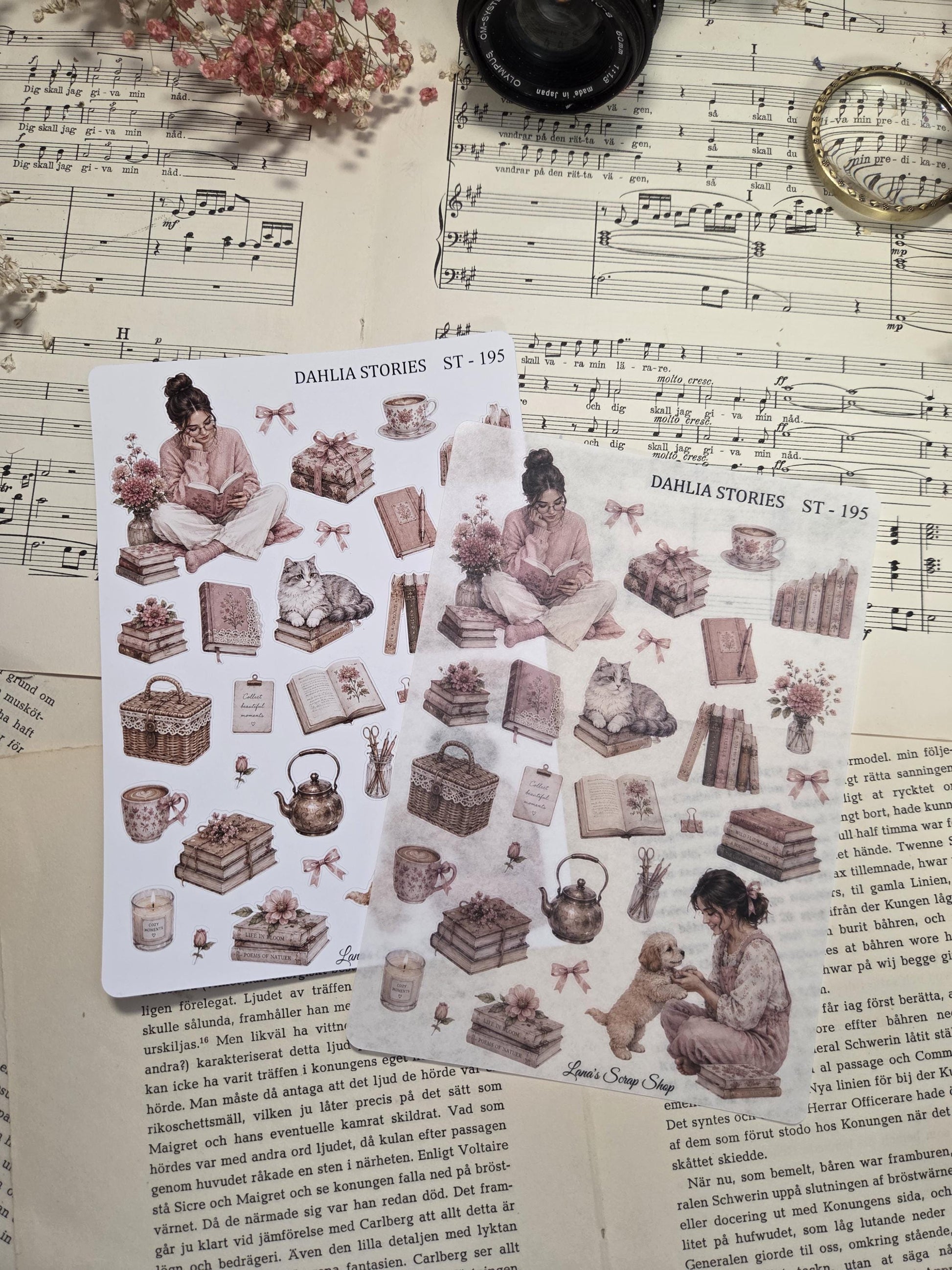 DAHLIA STORIES, ~ A5, Stickers Sheet | Scrapbooking & Journaling