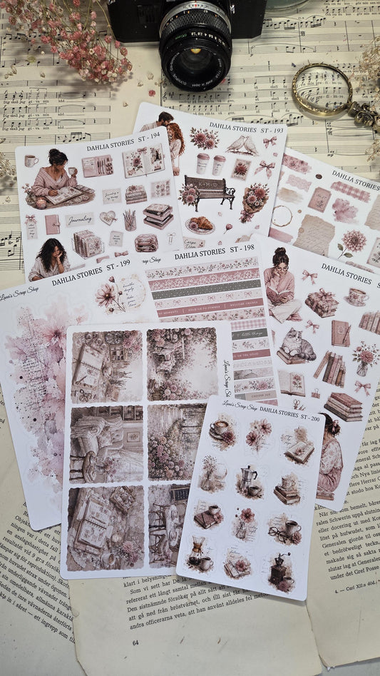 DAHLIA STORIES, ~ A5, Stickers Sheet | Scrapbooking & Journaling