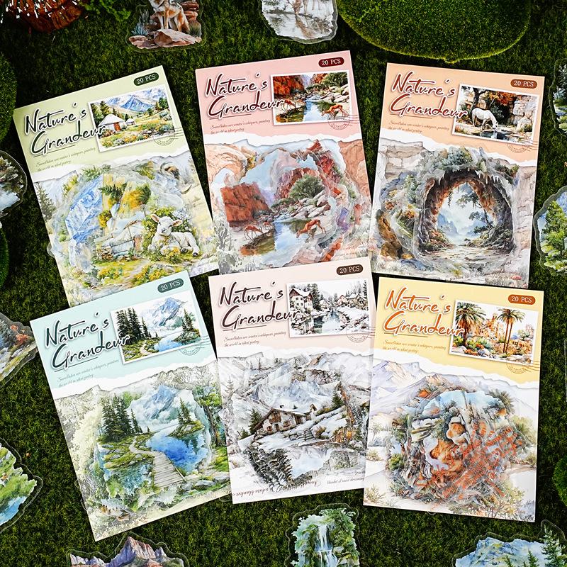 PET STICKERS: Landscape, 30 pcs/pack