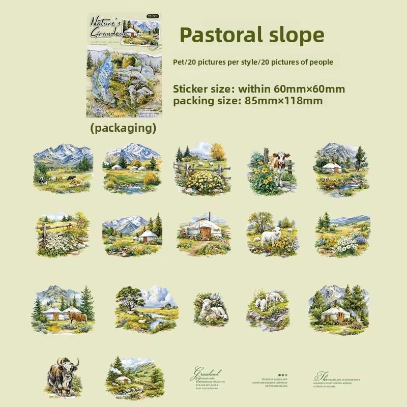 PET STICKERS: Landscape, 30 pcs/pack