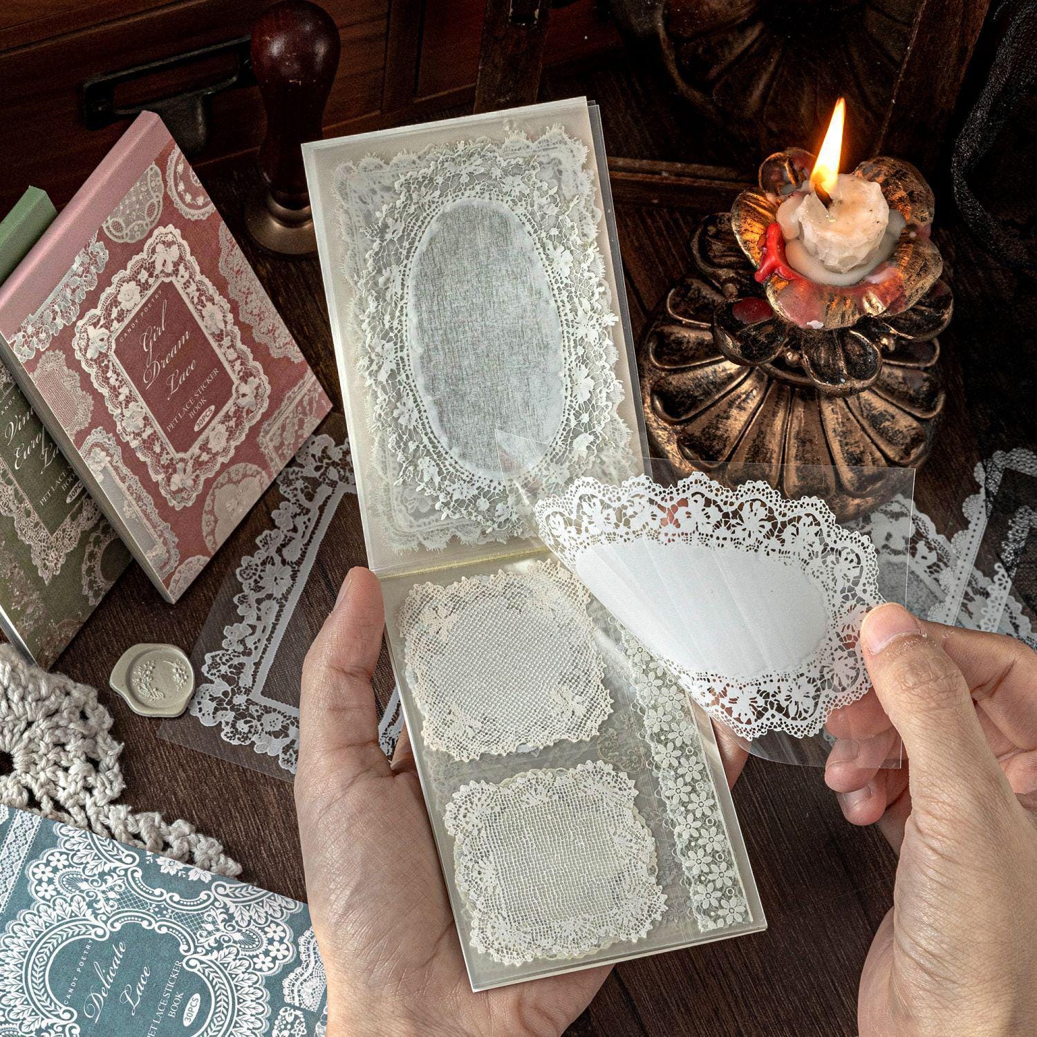 PET STICKERS: Book Lace Museum, 30 Sheets