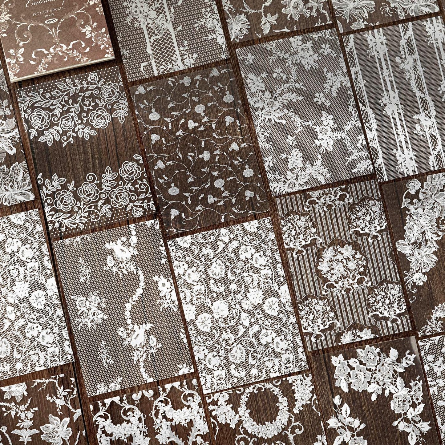 PET STICKERS: Book Lace Museum, 30 Sheets