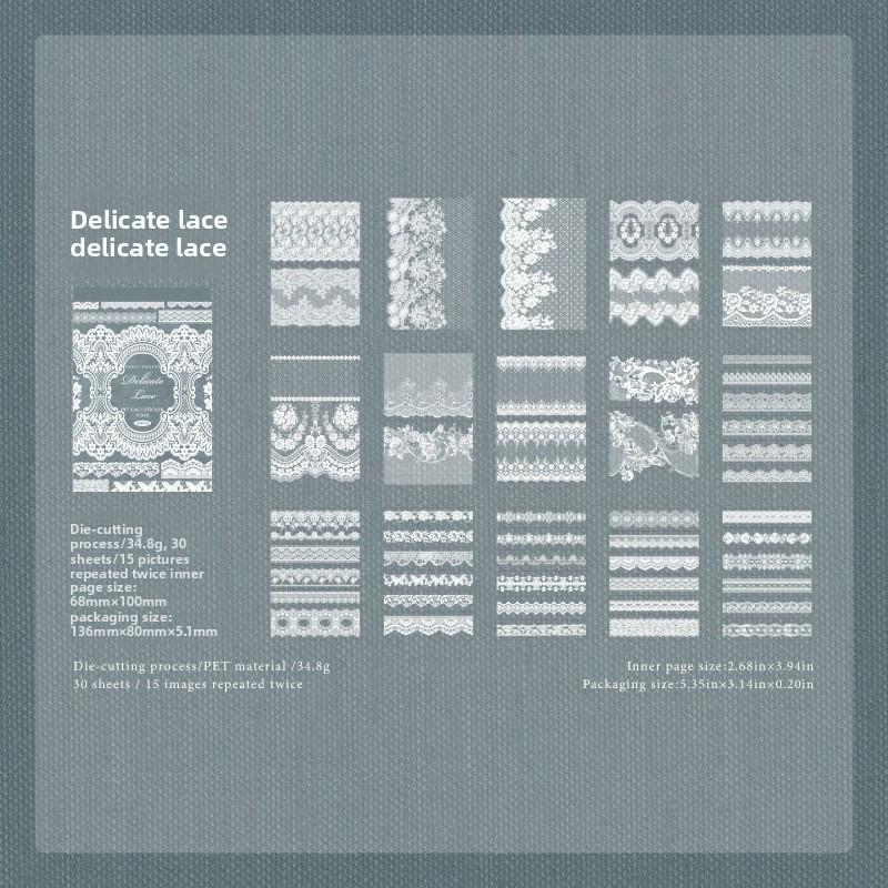 PET STICKERS: Book Lace Museum, 30 Sheets