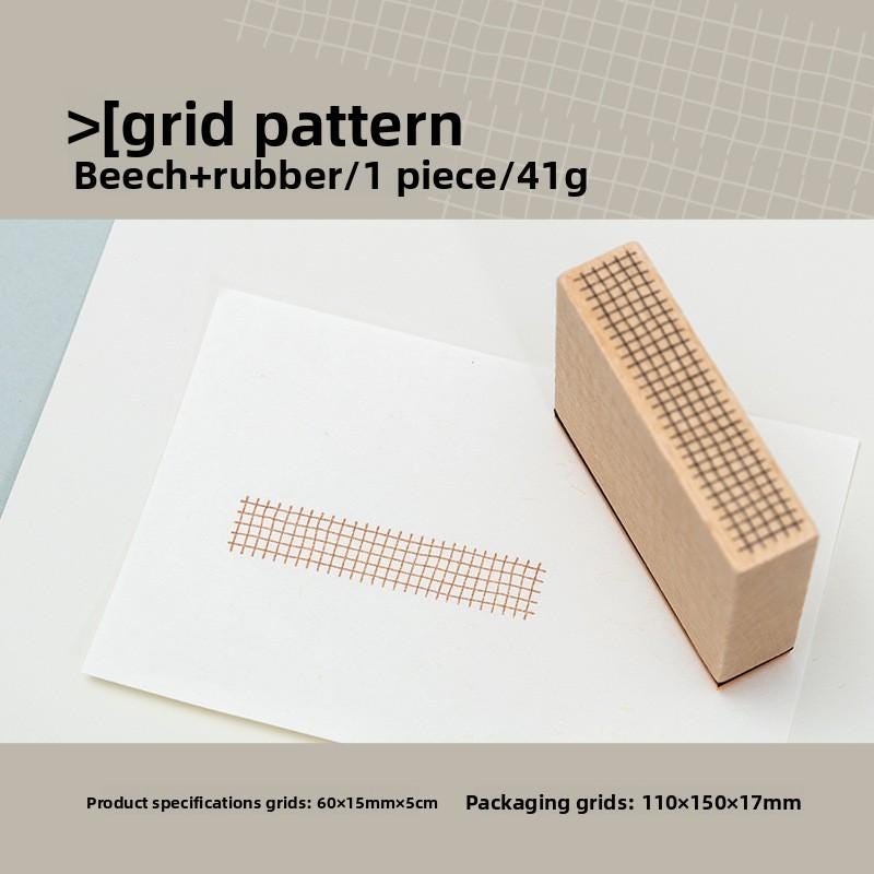 Geometric Aesthetics Wooden Rubber Stamp