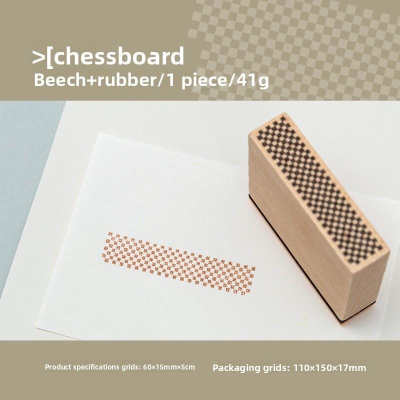 Geometric Aesthetics Wooden Rubber Stamp