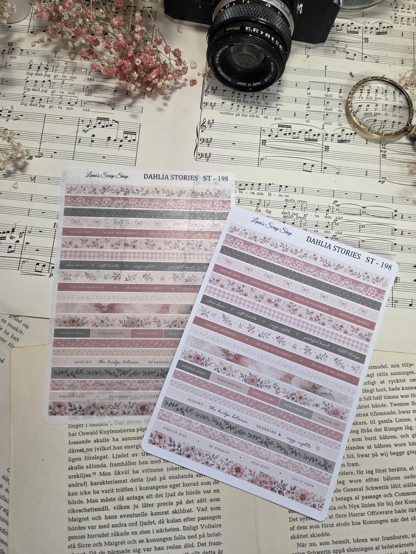 DAHLIA STORIES, ~ A5, Stickers Sheet | Scrapbooking & Journaling