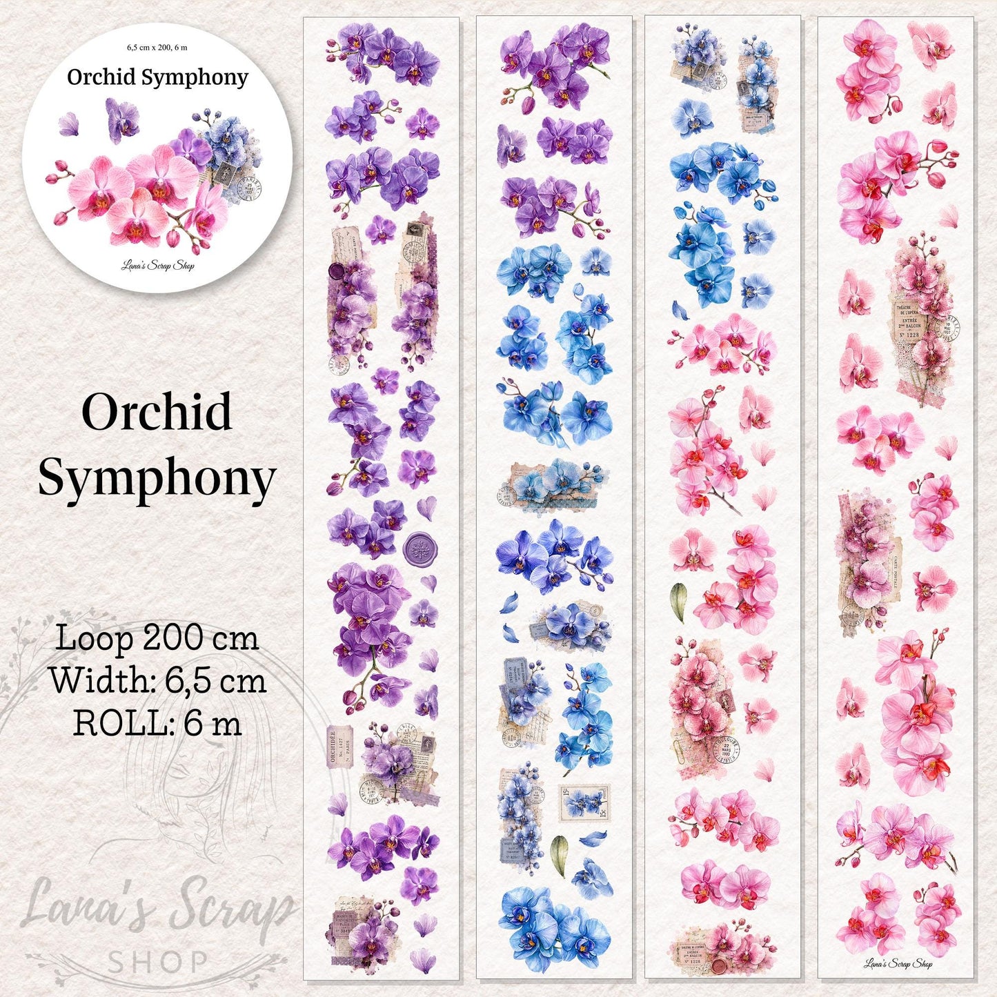Orchid Symphony - PET Tape | Scrapbooking & Journaling Supplies