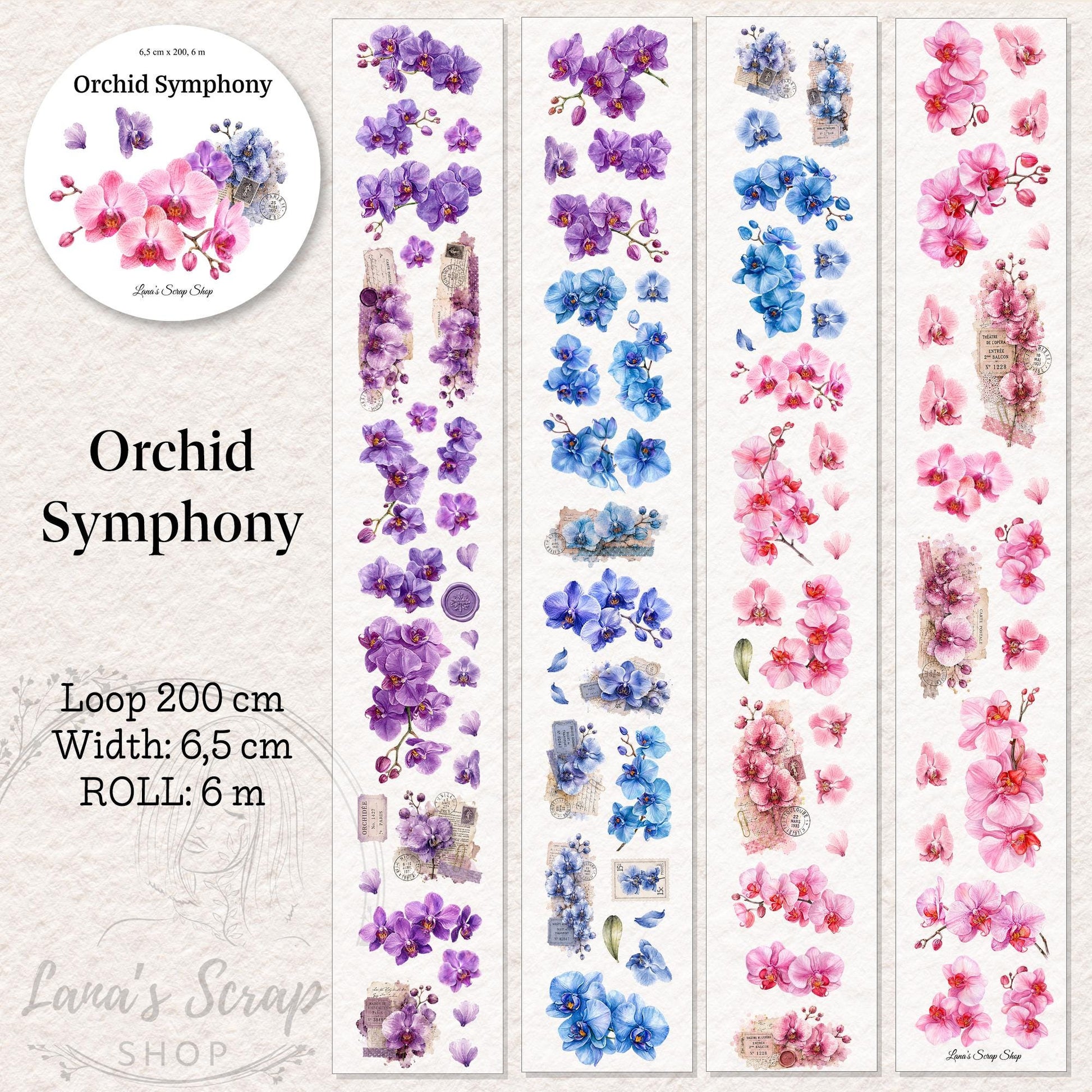 Orchid Symphony - PET Tape | Scrapbooking & Journaling Supplies