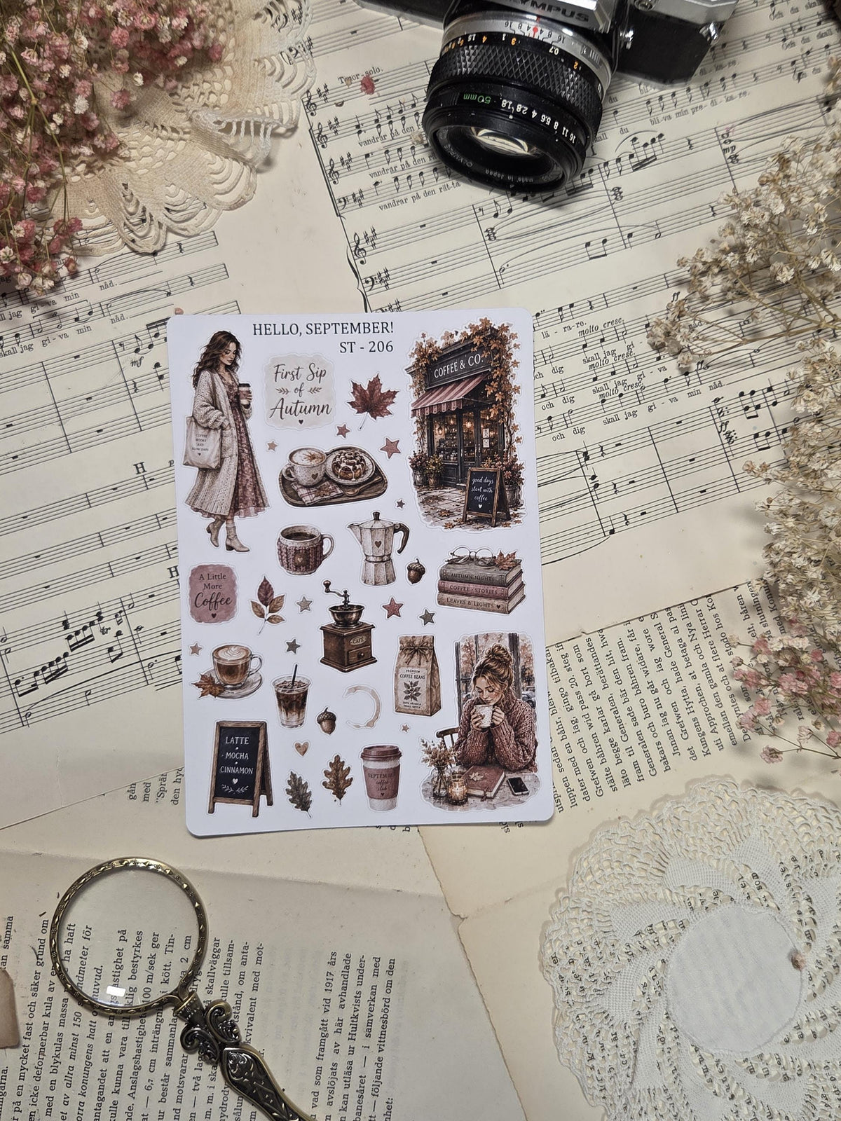 Hello, September, ~ A5, Stickers Sheet | Scrapbooking & Journaling