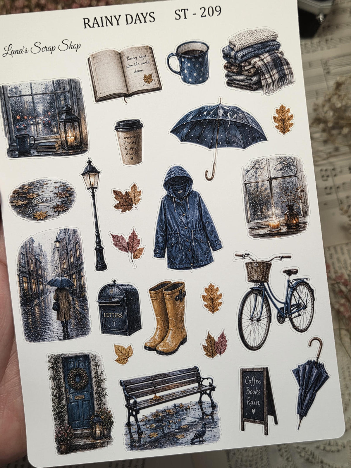 Rainy Days, ~ A5, Stickers Sheet | Scrapbooking & Journaling
