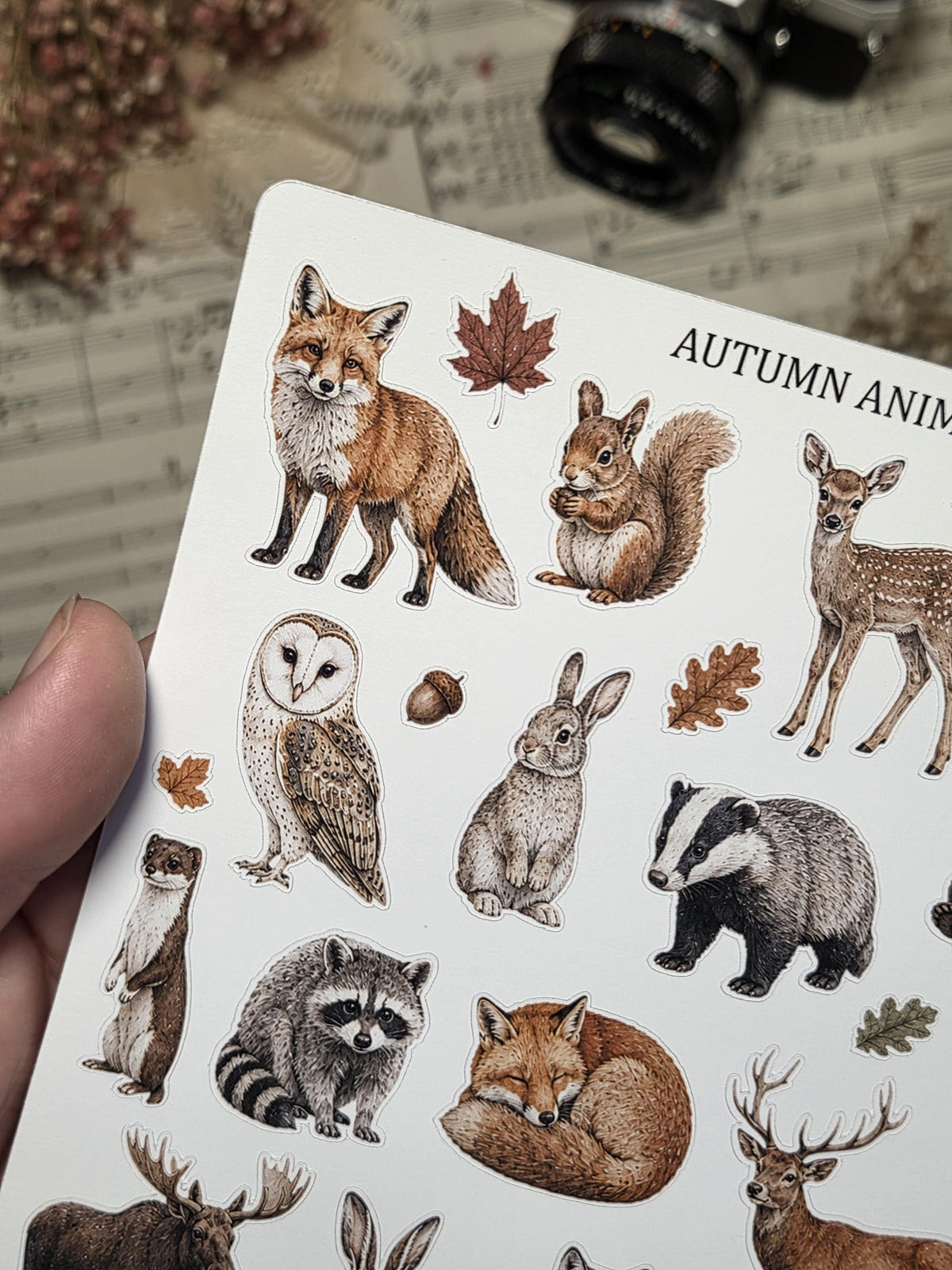 Autumn Animals, ~ A5, Stickers Sheet | Scrapbooking & Journaling