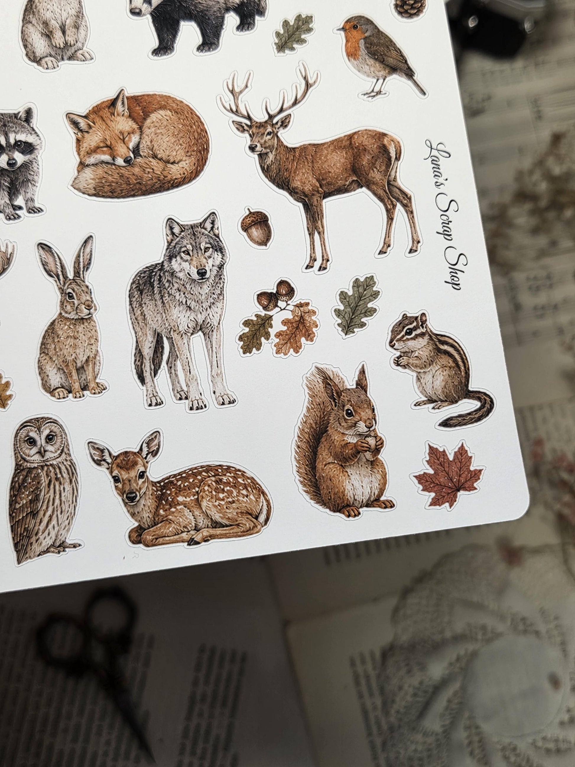 Autumn Animals, ~ A5, Stickers Sheet | Scrapbooking & Journaling
