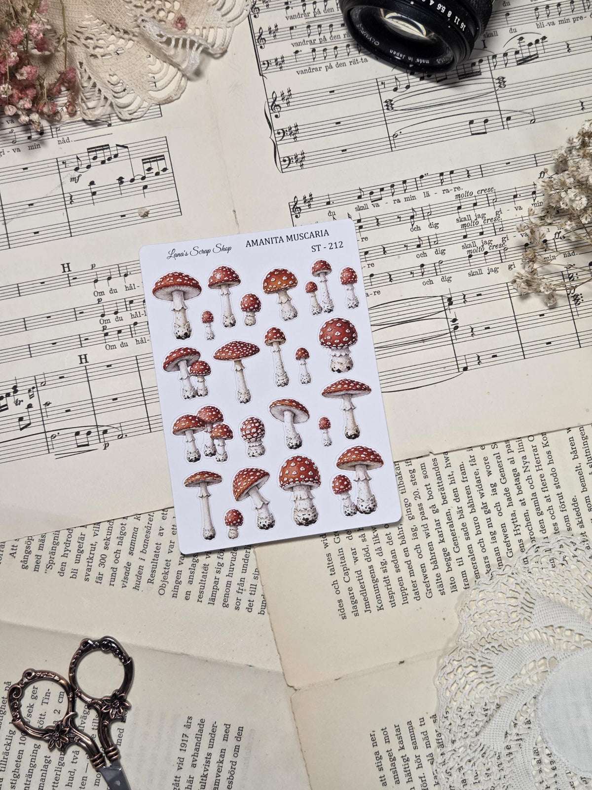 Amanita Muscaria, ~ A6, Stickers Sheet | Scrapbooking & Journaling