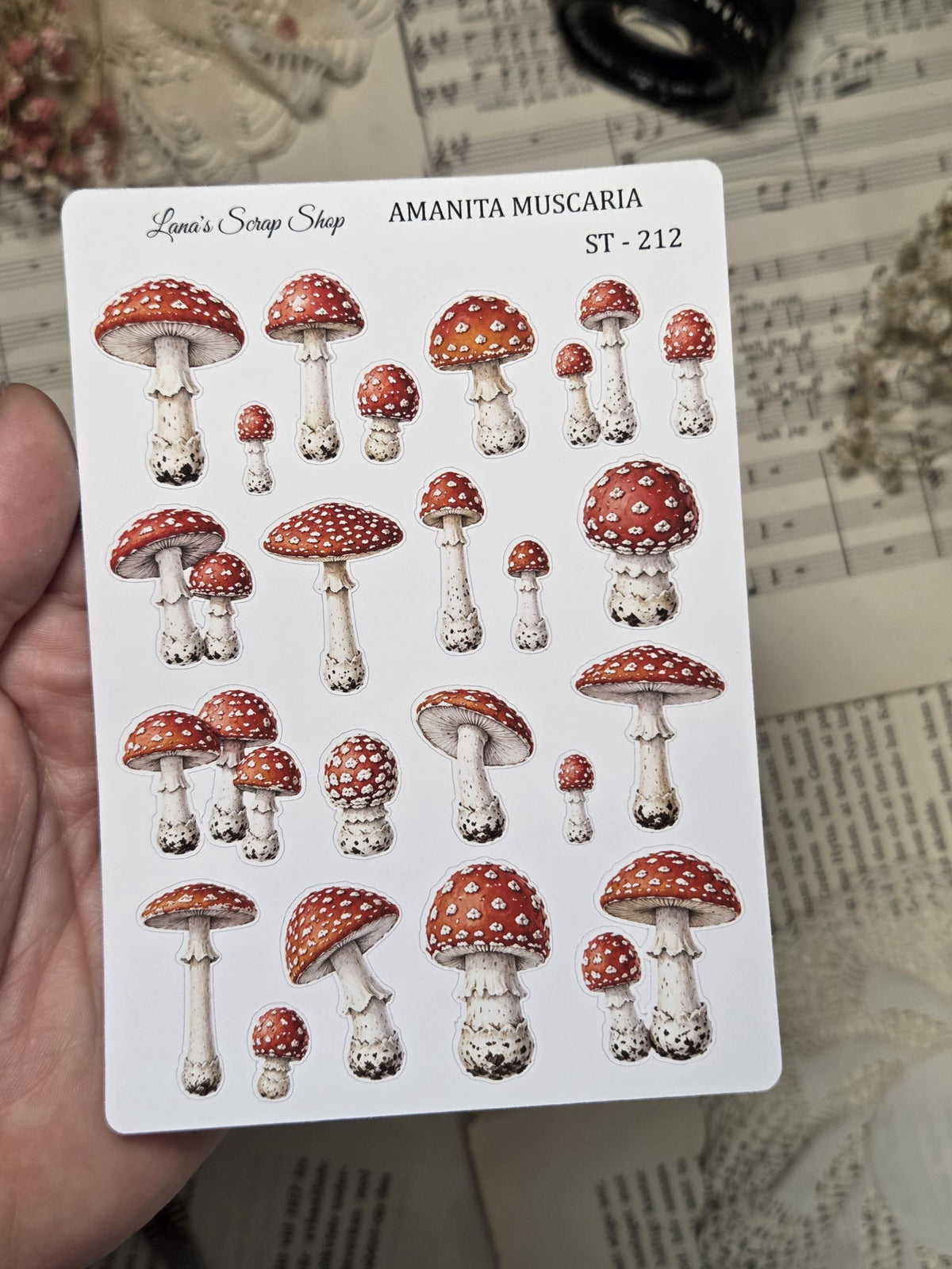 Amanita Muscaria, ~ A6, Stickers Sheet | Scrapbooking & Journaling