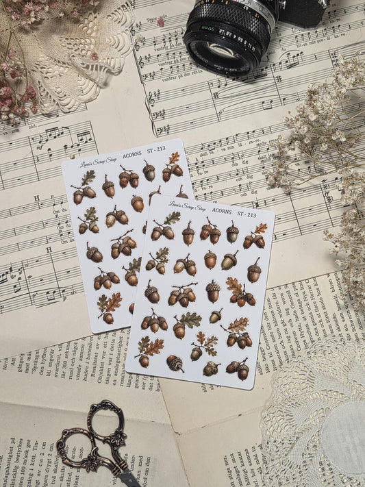 Acorns, ~ A6, Stickers Sheet | Scrapbooking & Journaling