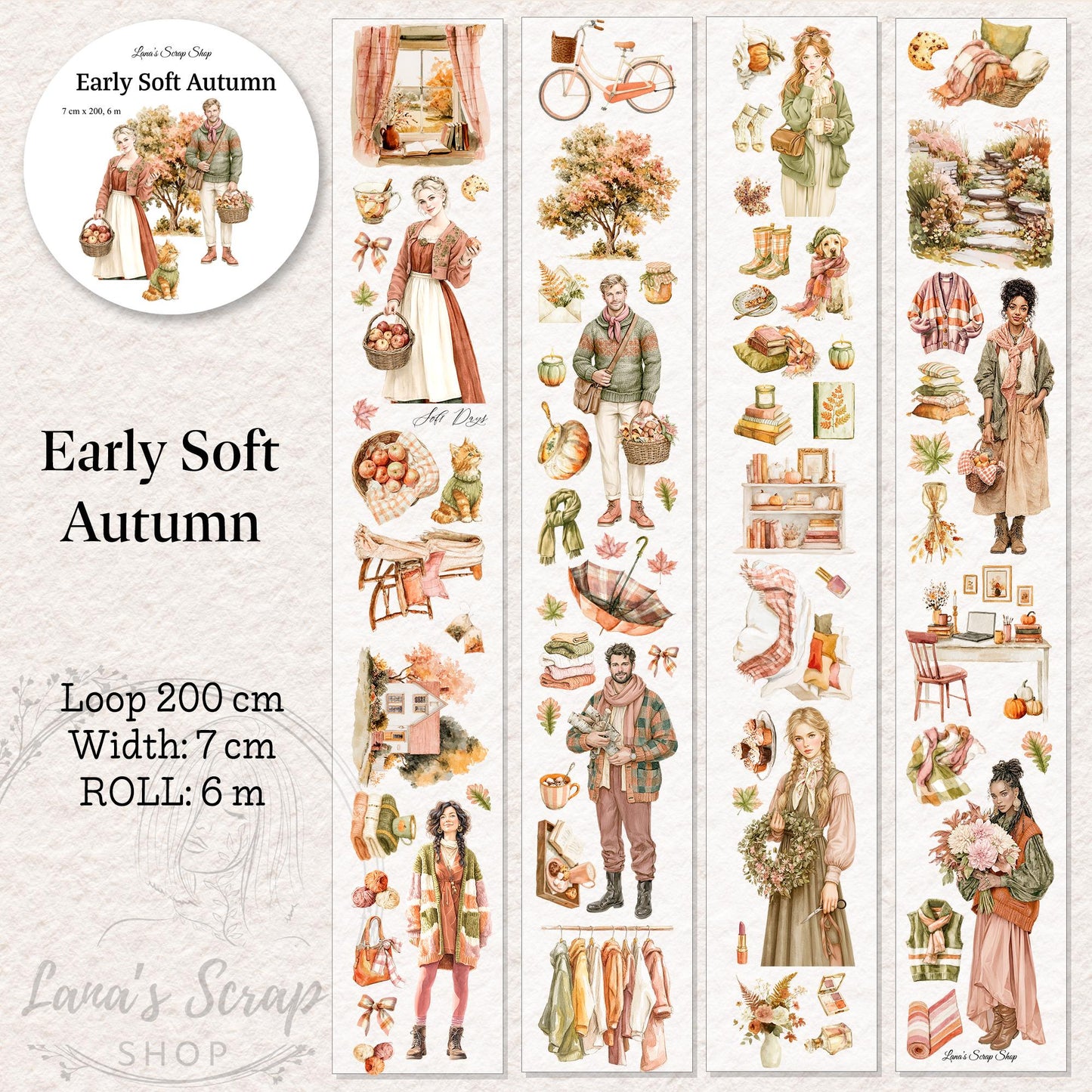 Early Soft Autumn - PET Tape | Scrapbooking & Journaling Supplies