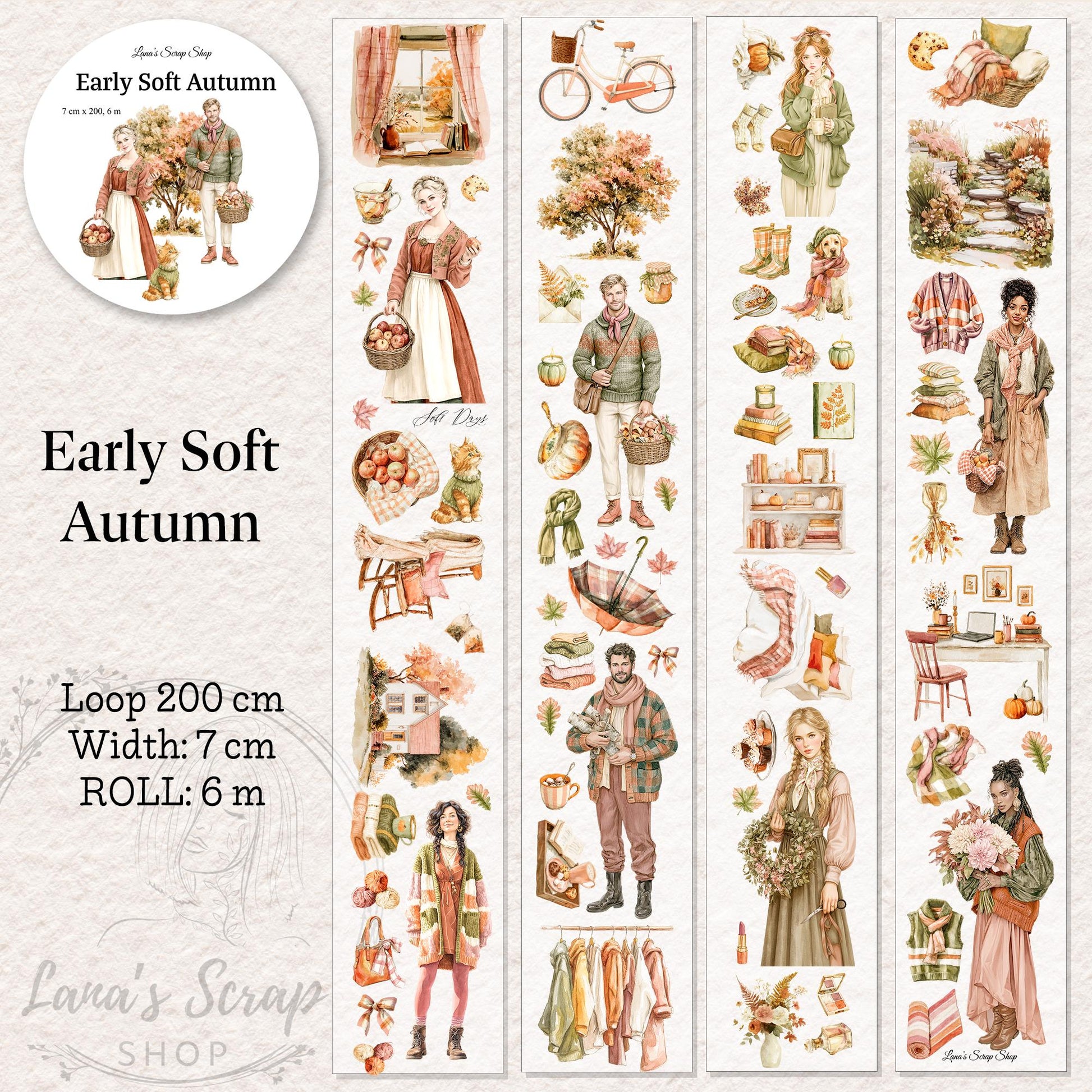 Early Soft Autumn - PET Tape | Scrapbooking & Journaling Supplies