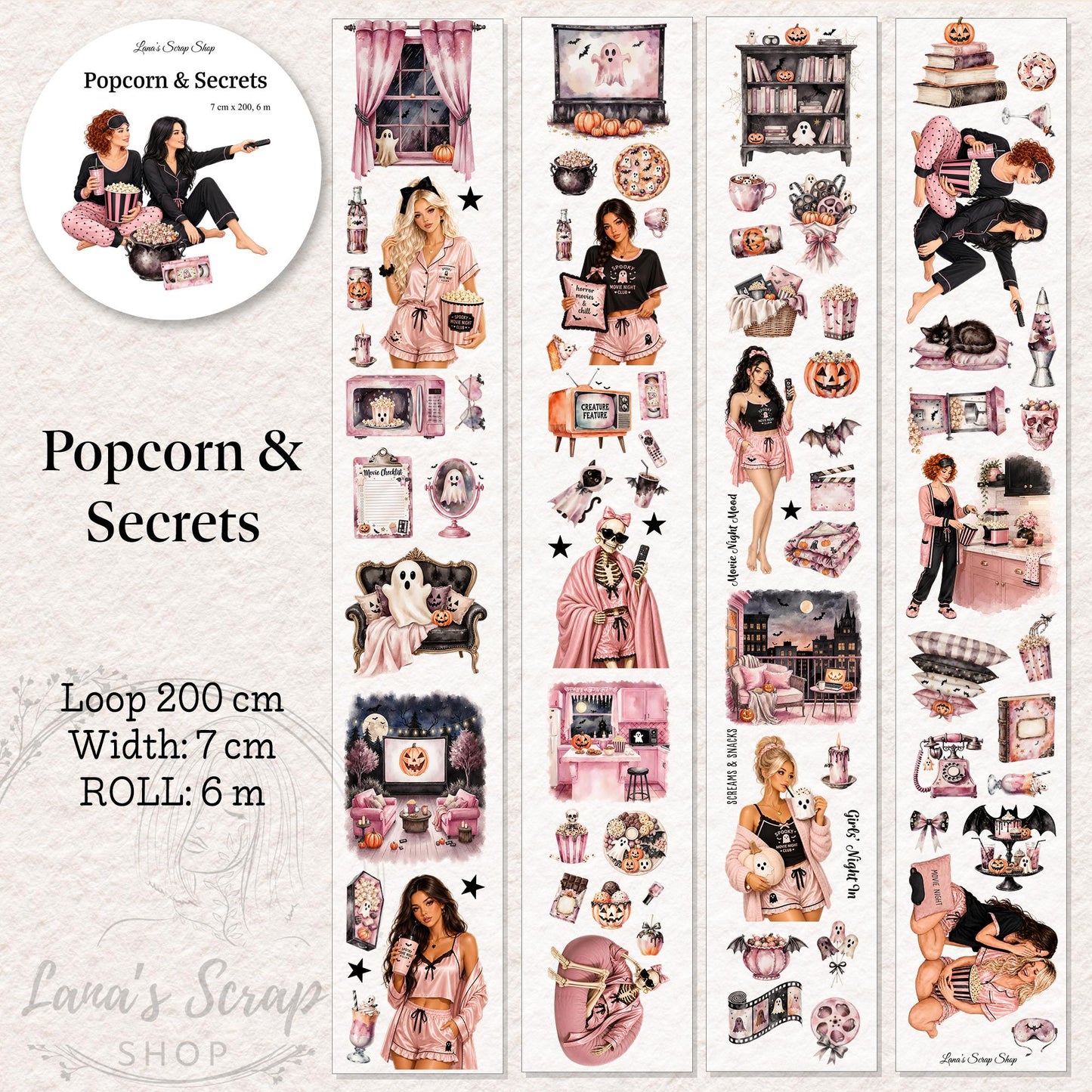 Popcorn and Secrets - PET Tape | Scrapbooking & Journaling Supplies