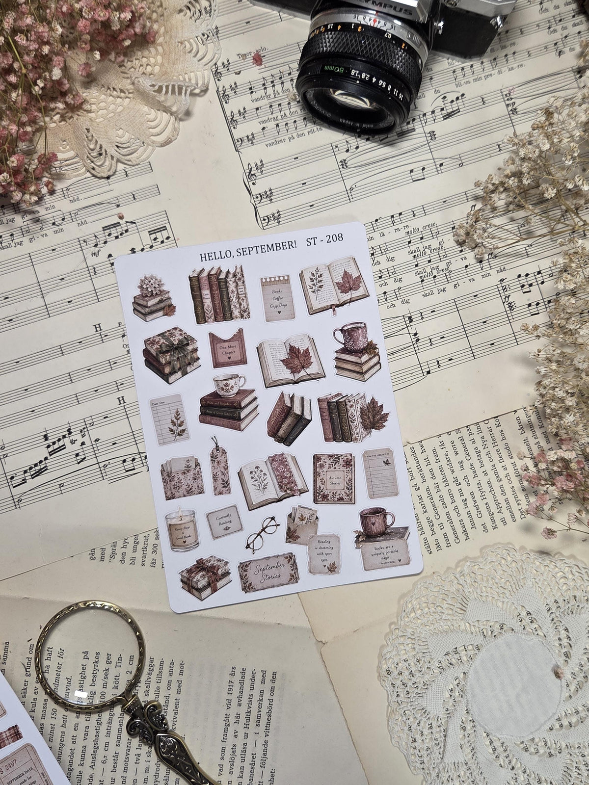 Hello, September, ~ A5, Stickers Sheet | Scrapbooking & Journaling